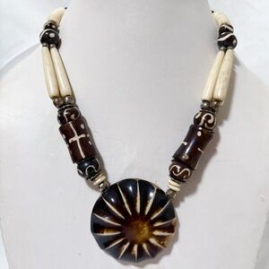 Bone beaded necklace